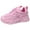 Pink, variant on XIMIN Women's Chunky Platform Sneakers Colorblock Stylish Cute Chunky Dad Shoes Slip On Breathable Running Shoes Lightweight Glitter Rhinestone Walking Shoes