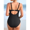 thumbnail image 5 of Sociala V Neck Maternity Swimsuit Ruched Side One Piece Pregnancy Bathing Suits Hollow Out Swimwear, 5 of 7