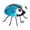 Blue, variant on Tuscom Iron Ladybug Garden Decoration 2.76 Inch, Gold Beetle Outdoor Wall Hanging for Courtyard Balcony Fence Tree, Metal Insect Ornament