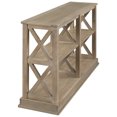 thumbnail image 2 of Console Table, Narrow Sofa Entry Table with 3-Tier Open Storage Spaces & "X" Legs, Pine Wooden Table Hallway Table Entry Table Entryway Shelf for Living Room, White Wash, 2 of 7