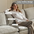 thumbnail image 5 of Ktaxon 120" W Sectional Sofa U Shaped Couch with Double Chaise Chenille Sleeper Set with 3 Oversized Seats Light Gray, 5 of 11