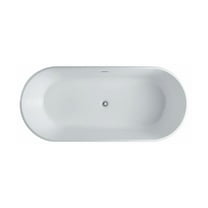 Kubebath Kube Ovale 63'' White Free Standing Bathtub