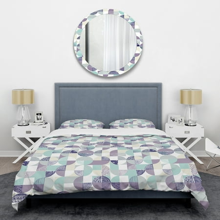 Designart 'Retro Geometric Design IV' Mid-Century Modern Duvet Cover Set