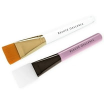 Beaute Galleria Facial Mask Brush Tool, for Clay Mud Charcoal Face and Neck Mask, Mess-Free DIY Home Spa Applicator (Silicone Brushes and Synthetic Nylon Bristles Brush), 2 Pack