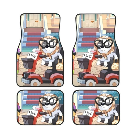 Gokiu Bluey for Car Floor Mats Set of 4 Universal Fit Automotive All-Weather Mats for SUV, Sedan, Van Car Accessories