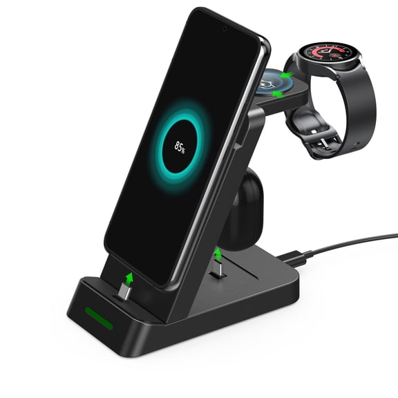 FU2053 36W USB C Super Fast Charging Station for Samsung Phones Watches Earbuds, 3 in 1 Charger for Samsung Galaxy Watch Ultra/7/6/5/4/3, Galaxy S24/S23/S22/21/20,Note20/10,Z Fold/Flip 5/4,USB-C Buds
