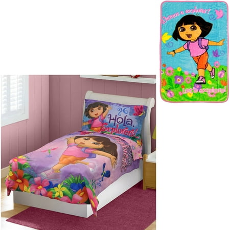 Dora The Explor-nick Dora The Explorer Toddler Bed Set With B
