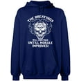 thumbnail image 2 of OXI Hoodie Sweatshirt - Breating Morale Improves, Basic Casual Hoodie for Men's and Women Fleece Hoodie Long Sleeve - Navy Blue X-Large, 2 of 3