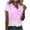 Pink, variant on gakvbuo Summer Tops For Women 2025 Vacation Going Out Tops Fashion Women Summer Solid V-Neck T-Shirt Short Sleeve Casual Blouse Tops
