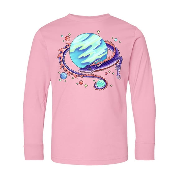 Inktastic Space Dragon and Planet Long Sleeve Youth T-Shirt
