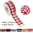 thumbnail image 3 of Joycrosso Wired-Edge Checkered Burlap Ribbon, 1.5 Inch x 10 Yard, Red/White, Buffalo Plaid Ribbon for Gift wrapping, Christmas Decorations, Wreaths, Big Bows, Rustic Farmhouse Holiday Decoration, 3 of 6