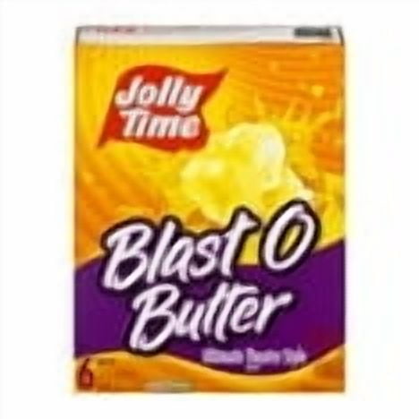 Jolly Time Blast O Butter Theatre Style Butter Microwave Popcorn 3.2 oz, 6 Ct. Gluten-Free Non-GMO,2 pack