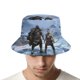 thumbnail image 4 of Dios de las Guerras Sombrero bucket para adultos, gorra de protección solar, sombrero de pescador plegable para viajes al aire libre, pesca y actividades de verano, 4 of 6