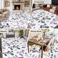 thumbnail image 5 of Area Rug for Living Room, Grey Purple Botanical Non-Slip Indoor Large Carpet for Bedroom/Dining Room, Watercolor Spring Floral Summer Leaf Washable Low-Profile Rectangle Floor Runner Rugs - 6 x 9 Ft, 5 of 8