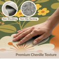 thumbnail image 6 of ODIKA 6'x9' Green Vibrant Garden Floral Symphony Washable Area Rug Vintage Inspired Blossom and Leaf Patterns for Dining Room, Under Table, Office Décor, Non-Slip Chair-Friendly, 6 of 7
