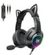 thumbnail image 1 of Auriculares Onikuma con sonido estéreo, iluminación RGB, reducción de ruido, auriculares para juegos con cable, 3,5 mm, negro, oreja de animal Methold EL002606-03B, 1 of 2