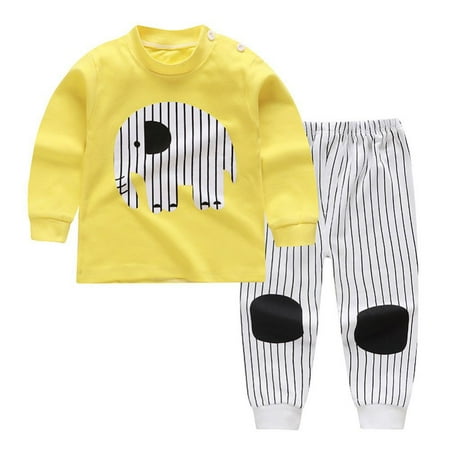 

Promotion!Autumn Spring Baby Boys Girls Sweatsuit Pajamas Set Long Sleeve Pullover Sweatshirt+Pants Sleepwear Cartoon Dinosaur Loungewear