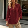 thumbnail image 1 of Neewe Womens Cotton Linen Solid Lapel Long Sleeves Button Down Shirt Top Casual Basic Daily Blouse, 1 of 8