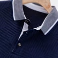 thumbnail image 7 of Men's Solid Color Knit Casual Shirt Tops, Short Sleeve Lapel Breathable Cooling Quick Dry, Summer Beach Vacation Travel Gym Fitness Outfits, Modern Essential | JASKFLY,Navy M, 7 of 7
