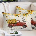 thumbnail image 2 of Farmhouses Sunflowers Throw Pillow Covers Retro Floral Leaves Red Truck Retro Decorative Lumbar Pillow Cover Rectangle Cushion Case for Sofa Couch Bed Living Room Bedroom 20 X 30 Inches, 2 of 9