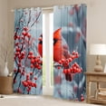thumbnail image 2 of Manfei Merry Xmas Blackout Curtains Set of 2 (52x84 Each),Red Bird Cardinals Window Curtains,Red Christmas Berry Curtains and Drapes For Men Women,Luxury Bedroom Decor, 2 of 6