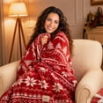 thumbnail image 4 of Christmas Blanket 27-80in Gray Bow Fuzzy Cozy Warm Throw for Couch Sofa Winter Home by OVFUIZ, 4 of 6