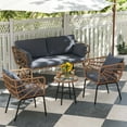 thumbnail image 2 of Dextrus Patio Sofa, Wicker Outdoor Loveseat, All-Weather Wicker Rattan Conversation Chairs with Cushions & Lumbar Pillows - Gray, 2 of 8