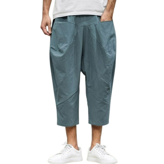 Men's Casual Harem Pants Comfortable Breathable Loose Fit Summer Trousers For Daily Wear Versatile Solid Color Basic Style 4 8 Fluff Yeah Slide Chinos Pants Men Stretch Stocking Boy Foam Foam Star Boy