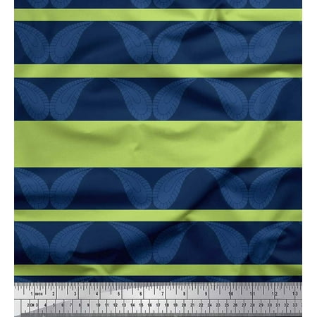 Soimoi polyester Crepe Fabric Stripe & Paisley Fabric Prints By Yard 42 Inch Wide