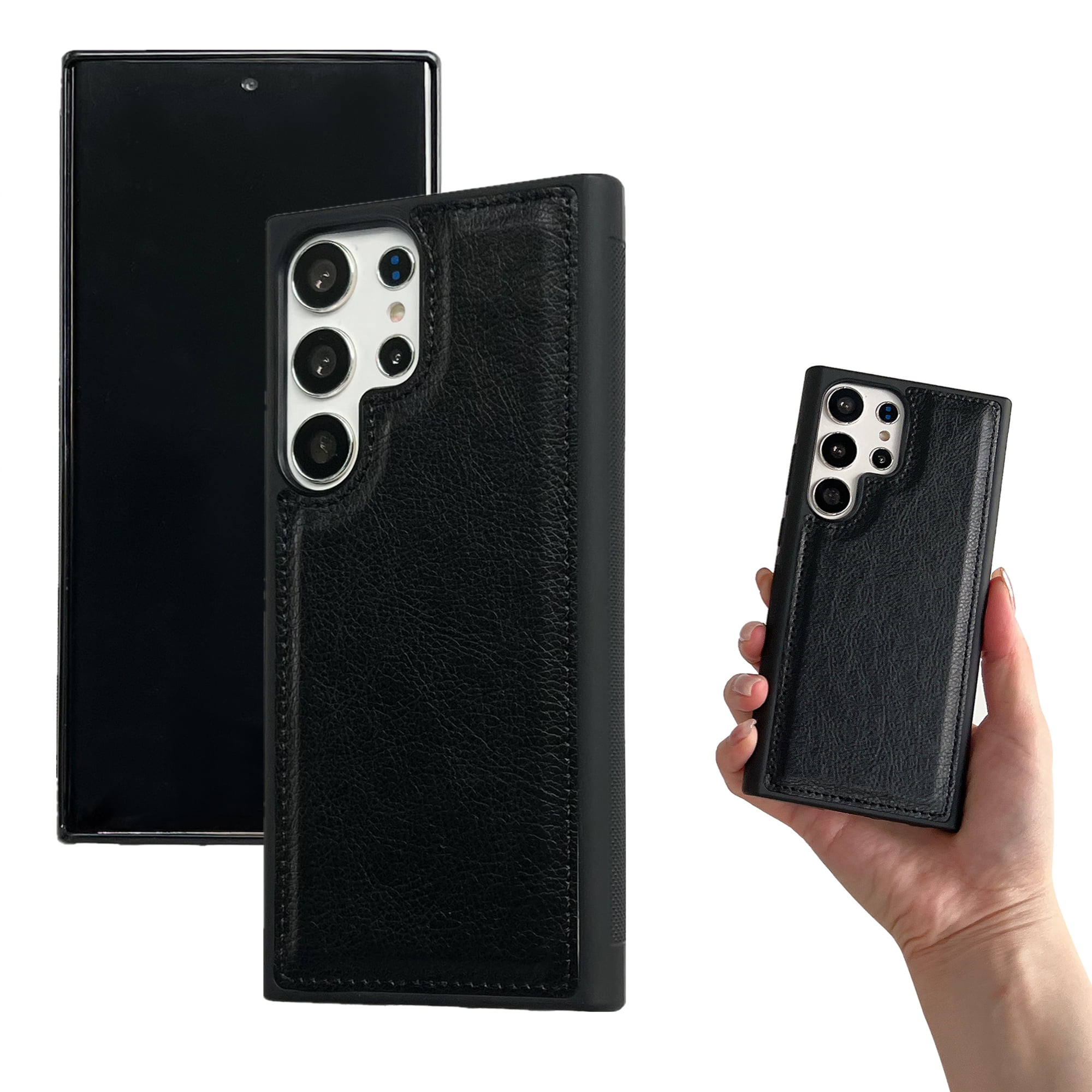 Designed For Samsung Galaxy S25 Wallet Phone Case,Detachable PU Leather Magnetic Flip,With Card Slots,Flip Folding Kickstand,Heavy Duty Anti-fall Shockproof Rugged Phone Case,Black