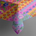 thumbnail image 3 of Pioneer Flower Floral Print Pattern Rectangle Tablecloth 60"x84",Waterproof Polyester Rectangle Table Cloth, Wipeable Spillproof Polyester Tablecloth for Dining, Camping, Indoor and Outdoor, 3 of 5