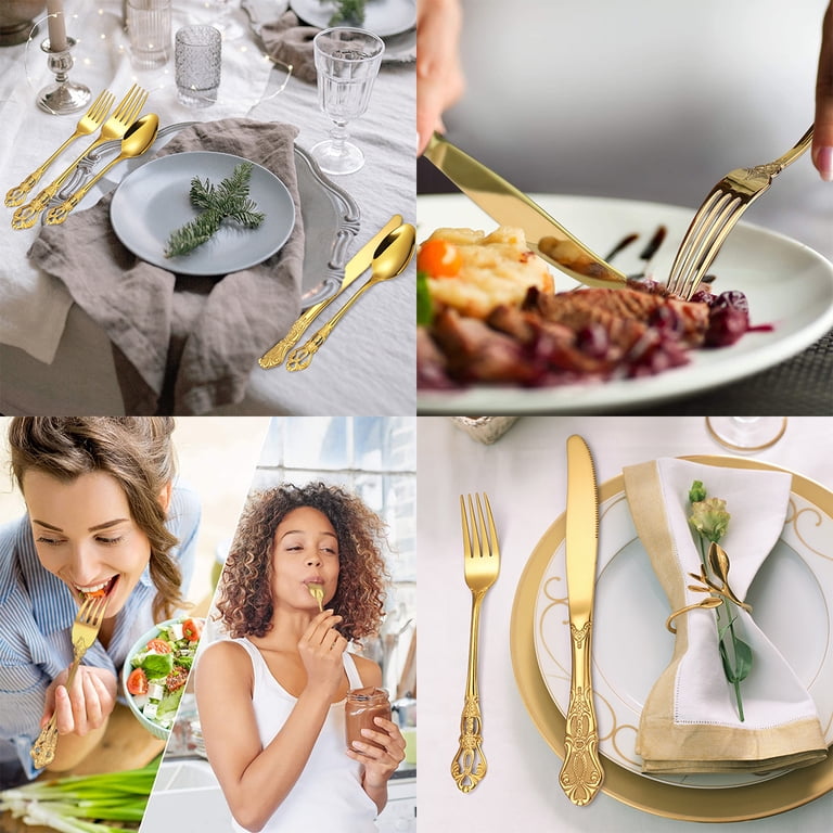 Jetcloudlive 20-Piece Gold Stainless Steel Flatware Set photo 4