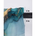 thumbnail image 6 of Teal Blue Marble Curtains 72 Inch Length, Sheer Curtains for Bedroom Living Room Window Abstract Artwork Aesthetic Rod Pocket Voile Drapes Kitchen Curtains Small Half Window 52"x72" 2 Panels, 6 of 6