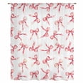 thumbnail image 2 of Pink Bow Ribbon Sheer Curtains 63 Inches Long, Vintage Modern Art Bowknot Light Filering Curtains, Breathable Simi Curtain Privacy Drapes for Living Room Bedroom Lightweight Window Treatment, 2 of 9