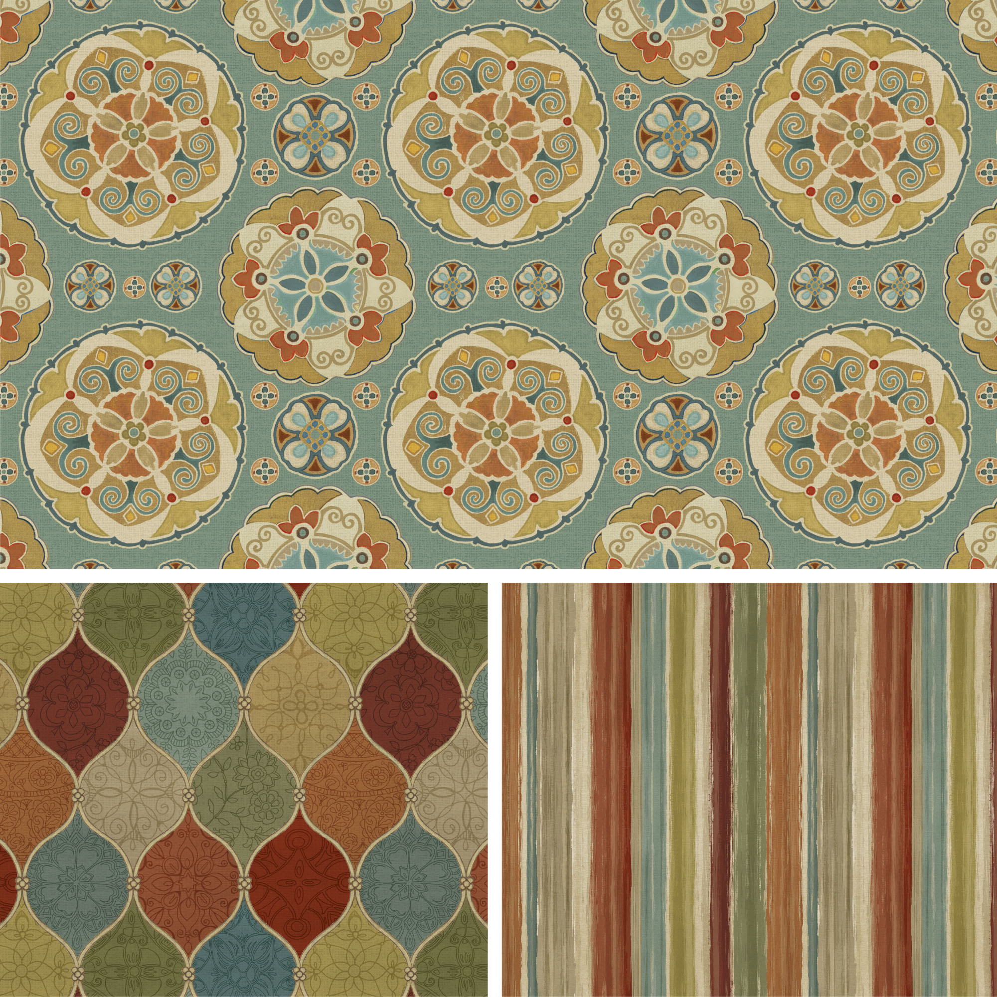 David Textiles Spice Medallion Cotton 1Yard Fabric Cut