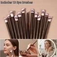 thumbnail image 3 of 20-Piece Makeup Brushes Set, Professional Brush Kit for Blending Liquid, Powder, Concealer and Cream Blush, Soft Portable Travel Case Included, Coffee Brown, 3 of 7