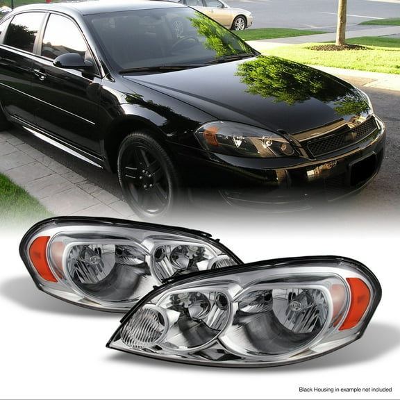 AKKON - For Chevy Impala/Monte Carlo OE Replacement Chrome Bezel Headlights Driver/Passenger Head Lamps Pair New