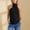 Black#25, variant on Women's Halter Neck Cotton Tank Tops Solid Color Sleeveless Casual Streetwear Summer Fashion Tunic Cami Shirts