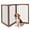 Brown, variant on Vebreda Dog Playpen, 30 Inch Tall Wooden Pet Fence for Cats Small and Medium Dogs, Versatile Application, Flexible 3-Panel Configurations