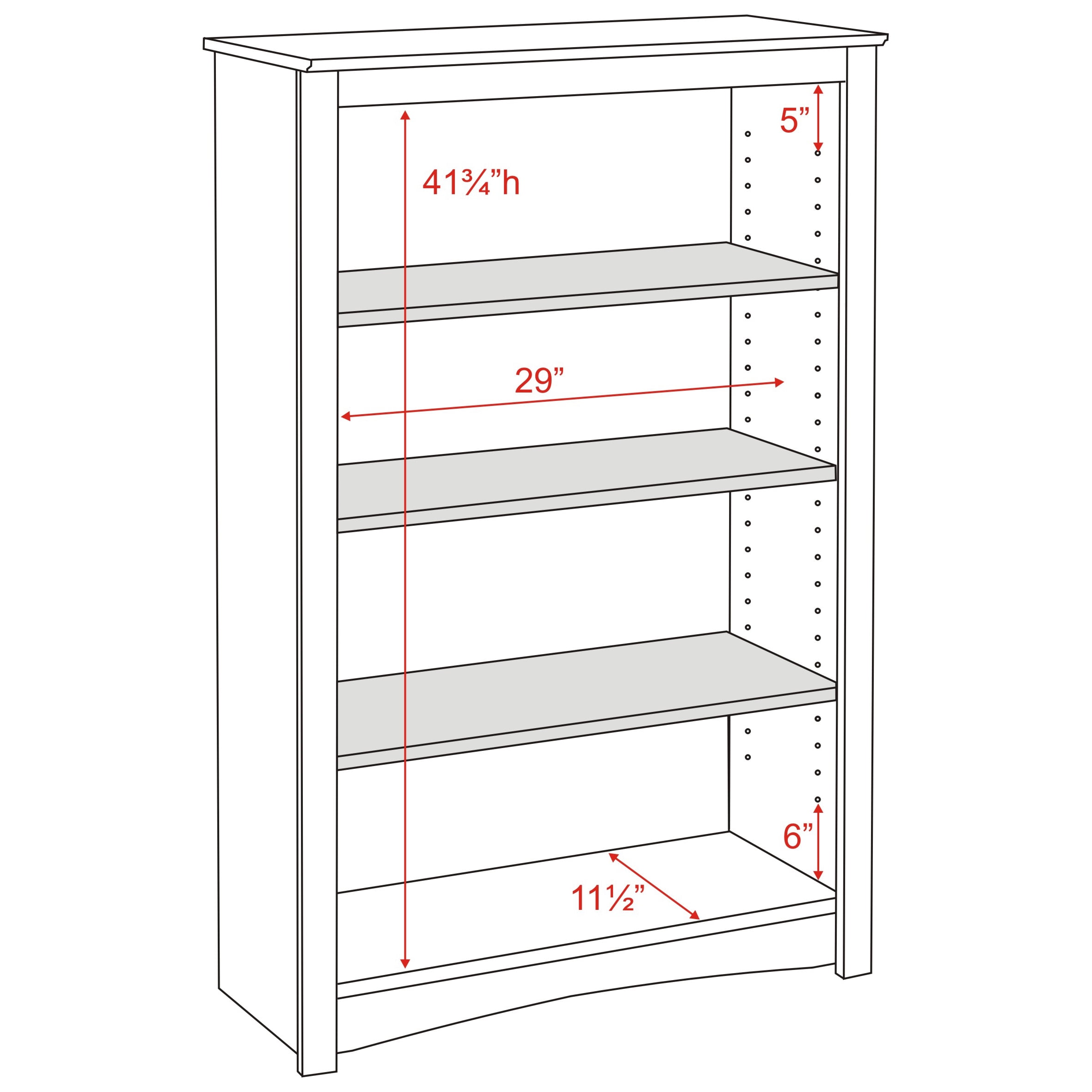 Prepac 4 2024 shelf bookcase