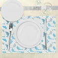thumbnail image 3 of Ambesonne Ocean Place Mats Set of 4, Jumping Dolphin, Standard Size, White Blue Grey, 3 of 6