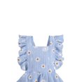 thumbnail image 3 of Franhais Toddler Girls Romper, Floral Top Pleated Crotch Buttons Summer Skirt + Headband 0-4 Months, 3 of 6