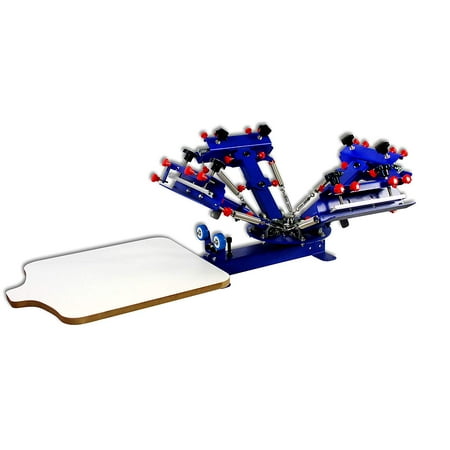 TECHTONGDA Professional Screen Printing for DIY T-shirt 4 Color 1 Station Screen Printing Machine Micro-adjust Printer Press Hobby Tool