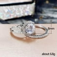 thumbnail image 2 of K-KED 925 Silver Romantic Square Ring Women Cubic Zircon Delicate Jewelry Sz 6-10-8, 2 of 6