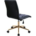 thumbnail image 5 of Duhome Armless Home Office Chair, Faux Leather Black Desk Chair Computer Chair Task Chair with Wheels, Black and Gold, 5 of 7