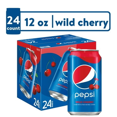 Pepsi Wild Cherry Soda Pop, 12 fl oz, 24 Pack Cans