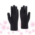 thumbnail image 3 of 1 par de guantes de pantalla táctil para hombre, guantes de felpa gruesos, guantes de invierno para dedos, negro, 3 of 4