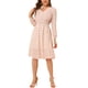 thumbnail image 2 of Vestido midi de manga larga con cuello en V y estampado floral para mujer INSPIRE CHIC M Blanco-Rojo Floral, 2 of 6