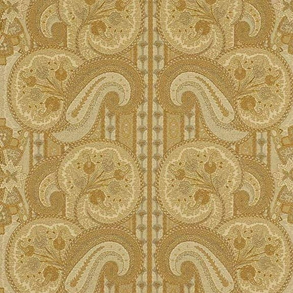 Fabric Robert Allen Beacon Hill La Alianza Yellow Lotus Paisley Drapery II36