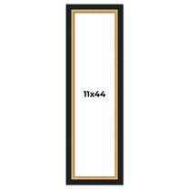 11x44 Frame Gold Real Wood Picture Frame Width 2.25 Inches | Interior Frame Depth 0.5 Inches |